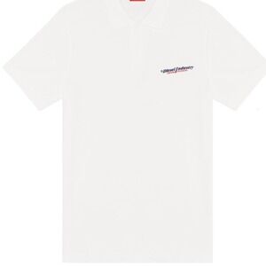 Diesel Industry Denim Division Polo Shirt Mens White Short Sleeve Size XL 0500
